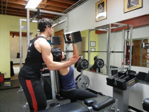 Arnold pressing 30 pounds for sets of 8 at our gym!