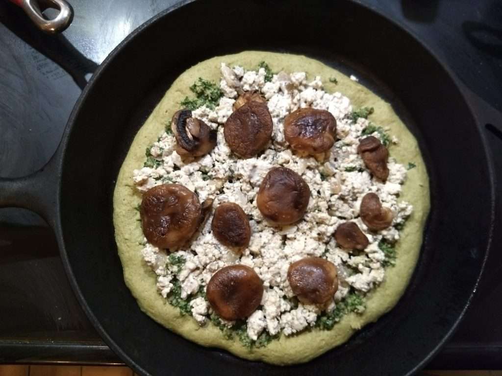 vegan kale pesto cashew ricotta pizza