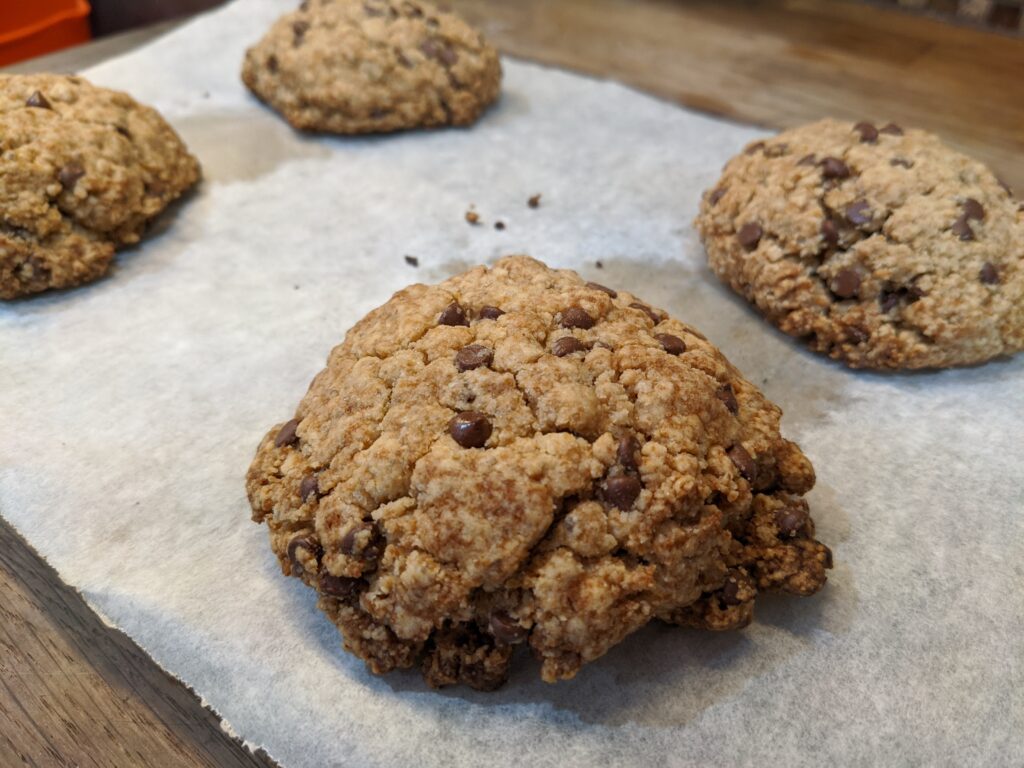 vegan olive oil tahini chocolate chip cookies